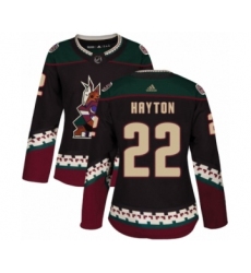 Women's Adidas Arizona Coyotes #22 Barrett Hayton Premier Black Alternate NHL Jersey