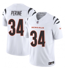 Men's Cincinnati Bengals #34 Samaje Perine White 2025 F.U.S.E. Vapor Untouchable Limited Stitched Football Jersey