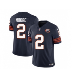 Men's Chicago Bears #2 DJ Moore Navy 2023 F.U.S.E. Throwback Limited Football Stitched Game Jersey