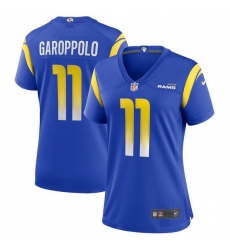 Women's Los Angeles Rams #11 Jimmy Garoppolo Royal Stitched Game Jersey(Run Small)