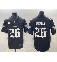 Men's Philadelphia Eagles #26 Saquon Barkley Black 2025 F.U.S.E. 'Gothic Philly Edition' With 3-Star C Vapor Limited Stitched Football Jersey