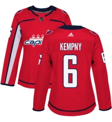 Women's Adidas Washington Capitals #6 Michal Kempny Authentic Red Home NHL Jersey