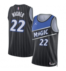 Men's Orlando Magic #22 Franz Wagner Black 2025 Statement Edition Stitched Basketball Jersey