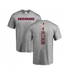 Football Washington Redskins #4 Case Keenum Ash Backer T-Shirt