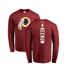 Football Washington Redskins #4 Case Keenum Maroon Backer Long Sleeve T-Shirt