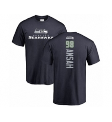 Football Seattle Seahawks #98 Ezekiel Ansah Navy Blue Backer T-Shirt