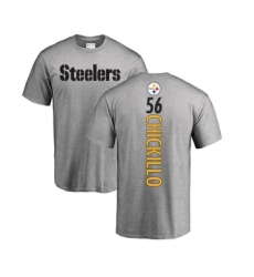 Football Pittsburgh Steelers #56 Anthony Chickillo Ash Backer T-Shirt