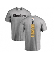 Football Pittsburgh Steelers #9 Chris Boswell Ash Backer T-Shirt