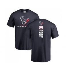 Football Houston Texans #29 Bradley Roby Navy Blue Backer T-Shirt