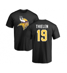 Football Minnesota Vikings #19 Adam Thielen Black Name & Number Logo T-Shirt