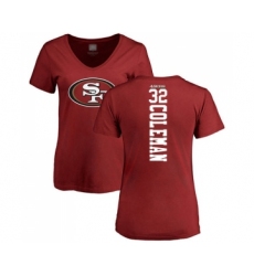 Football Women's San Francisco 49ers #32 Tevin Coleman Red Backer T-Shirt
