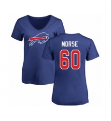 Football Women's Buffalo Bills #60 Mitch Morse Royal Blue Name & Number Logo T-Shirt