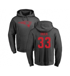 Football New England Patriots #33 Kevin Faulk Ash One Color Pullover Hoodie
