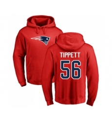 Football New England Patriots #56 Andre Tippett Red Name & Number Logo Pullover Hoodie