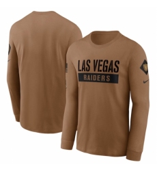 Men's Las Vegas Raiders 2023 Brown Salute To Service Long Sleeve T Shirt