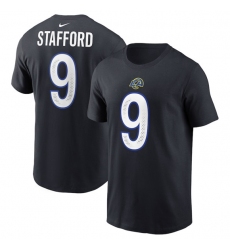 Men's Los Angeles Rams #9 Matthew Stafford Black 2025 Rivalries Collection Player Name & Number T-Shirt