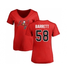 Football Women's Tampa Bay Buccaneers #58 Shaquil Barrett Red Name & Number Logo T-Shirt