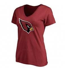 NFL Women Arizona Cardinals Pro Line Cardinal Primary Team Logo Slim Fit T-Shirt