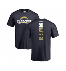 Football Los Angeles Chargers #58 Thomas Davis Sr Navy Blue Backer T-Shirt