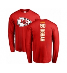 Football Kansas City Chiefs #90 Emmanuel Ogbah Red Backer Long Sleeve T-Shirt