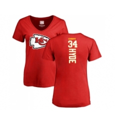 Football Women's Kansas City Chiefs #34 Carlos Hyde Red Backer T-Shirt