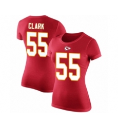 Football Women's Kansas City Chiefs #55 Frank Clark Red Rush Pride Name & Number T-Shirt