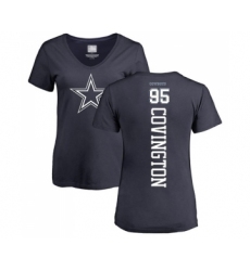 Football Women's Dallas Cowboys #95 Christian Covington Navy Blue Backer T-Shirt
