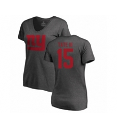 Football Women's New York Giants #15 Golden Tate III Ash One Color T-Shirt
