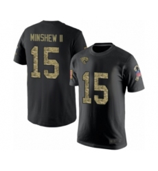 Football Men's Jacksonville Jaguars #15 Gardner Minshew II Black Camo Salute to Service T-Shirt