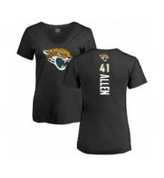 Football Women's Jacksonville Jaguars #41 Josh Allen Black Backer V-Neck T-Shirt