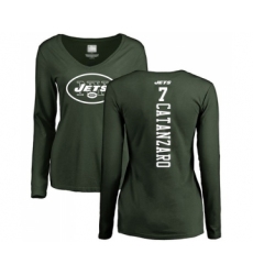 Football Women's New York Jets #7 Chandler Catanzaro Green Backer Long Sleeve T-Shirt
