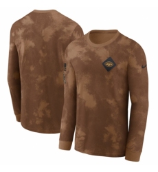 Men's New York Jets Brown 2023 Salute To Service Long Sleeve T Shirt
