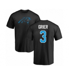 Football Carolina Panthers #3 Will Grier Black Name & Number Logo T-Shirt