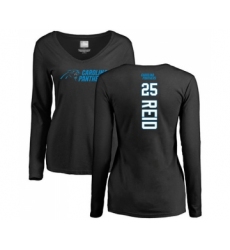 Football Women's Carolina Panthers #25 Eric Reid Black Backer Slim Fit Long Sleeve T-Shirt