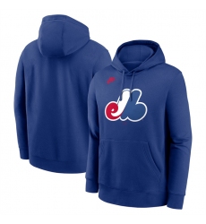 Men's Montreal Expos Blue Cooperstown Collection Logo Club Pullover Hoodie