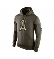 Men's Los Angeles Angels Nike Olive Salute To Service KO Performance Hoodie