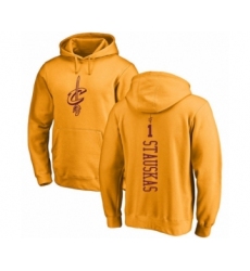 Basketball Cleveland Cavaliers #1 Nik Stauskas Gold One Color Backer Pullover Hoodie