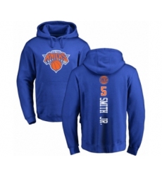 Basketball New York Knicks #5 Dennis Smith Jr. Royal Blue Backer Pullover Hoodie