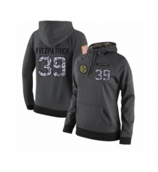Football Women's Pittsburgh Steelers #39 Minkah Fitzpatrick Stitched Black Anthracite Salute to Service Player Performance Hoodie