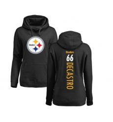 Football Women's Pittsburgh Steelers #66 David DeCastro Black Backer Pullover Hoodie