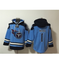 Men's Tennessee Titans #1 Cameron Ward Blue Lace-Up Pullover Hoodie