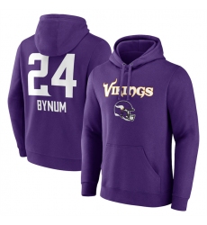 Men's Minnesota Vikings #24 Camryn Bynum Purple Team Wordmark Player Name & Number Pullover Hoodie