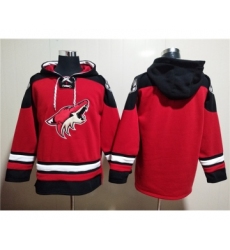 Men's Arizona Coyotes Blank Red Ageless Must-Have Lace-Up Pullover Hoodie