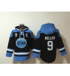 Men's Utah Hockey Club #9 Clayton Keller Black Blue Ageless Must-Have Lace-Up Pullover Hoodie