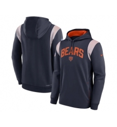 Mens Chicago Bears Navy Sideline Stack Performance Pullover Hoodie
