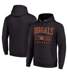 Men's Cincinnati Bengals Black Throwback Logo Pullover Hoodie