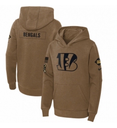 Youth Cincinnati Bengals Nike Brown 2023 Salute to Service Club Fleece Pullover Hoodie