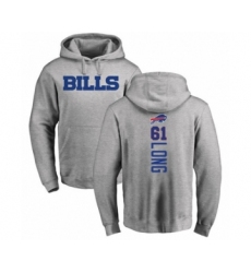 Football Buffalo Bills #61 Spencer Long Ash Backer Pullover Hoodie
