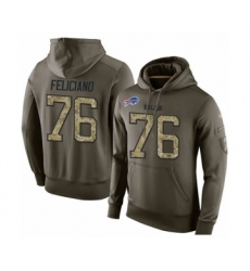 Football Men's Buffalo Bills #76 Jon Feliciano Green Salute To Service Pullover Hoodie
