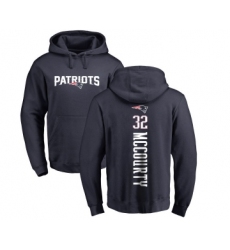 Football New England Patriots #32 Devin McCourty Navy Blue Backer Pullover Hoodie